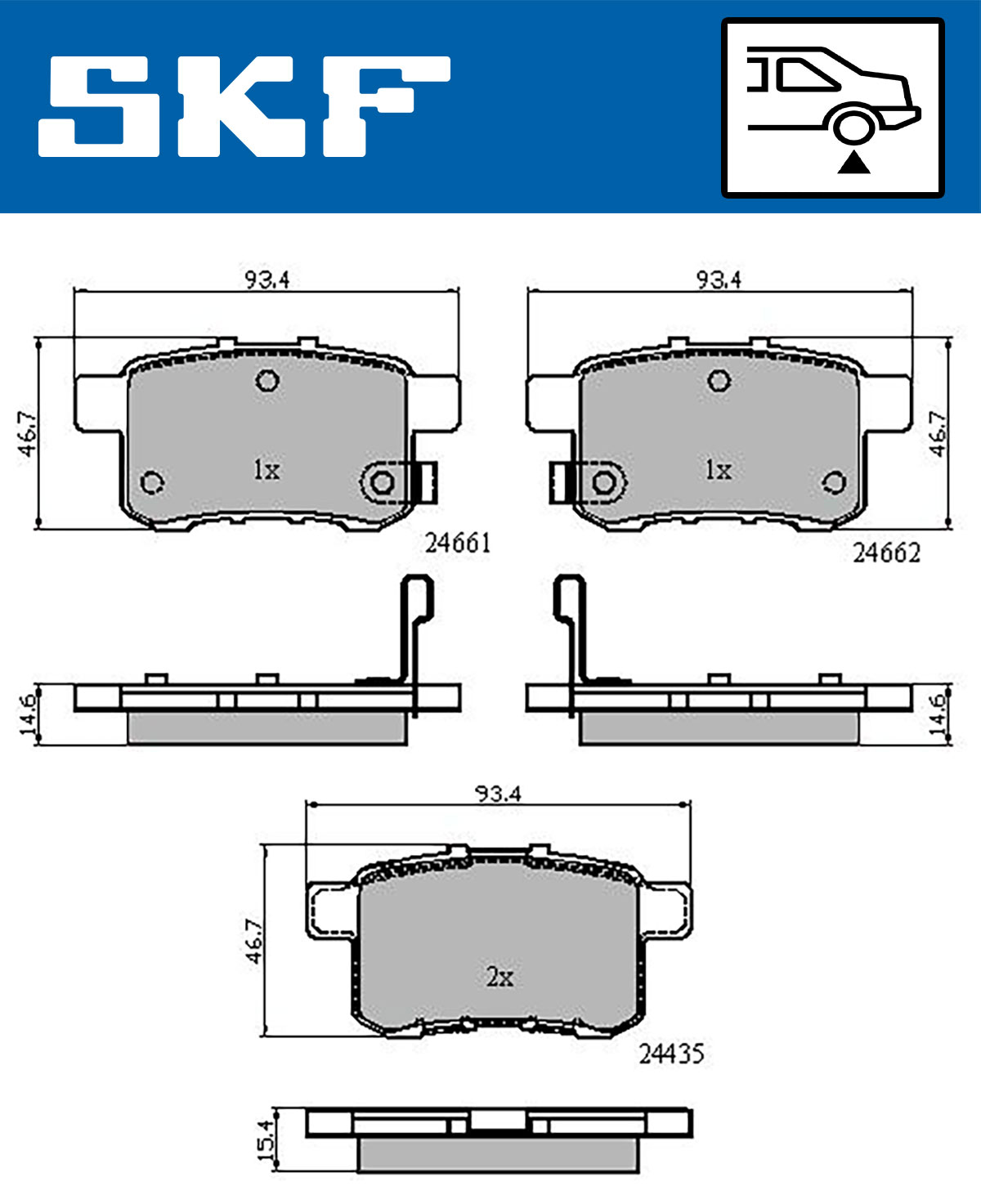 Set placute frana,frana disc VKBP 90613 A SKF